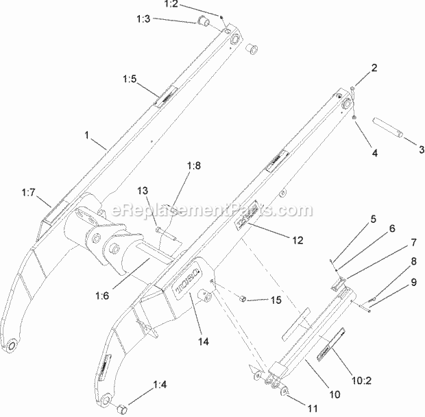 Toro 22333 (270000401-270999999) Tx 525 Compact Utility Loader, 2007 Loader Arm Assembly Diagram