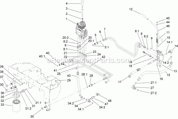 Toro 22334 (270000401-270999999) Tx 525 Wide Track Compact Utility Loader, 2007 Principal Hydraulic Assembly Diagram