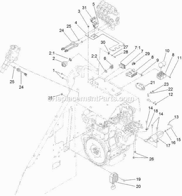 Toro 22337CP (313000001-313999999) 320-d Compact Utility Loader, 2013 Electrical Component Assembly Diagram