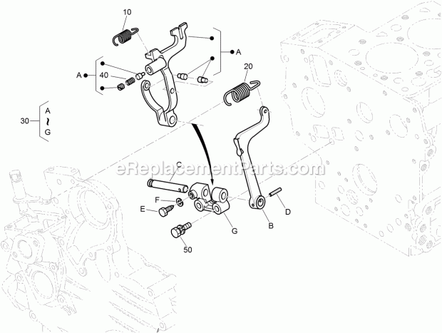 Toro 22337CP (400000000-999999999) 320-d Compact Tool Carrier, 2017 Fork Lever (Governor) Assembly Diagram