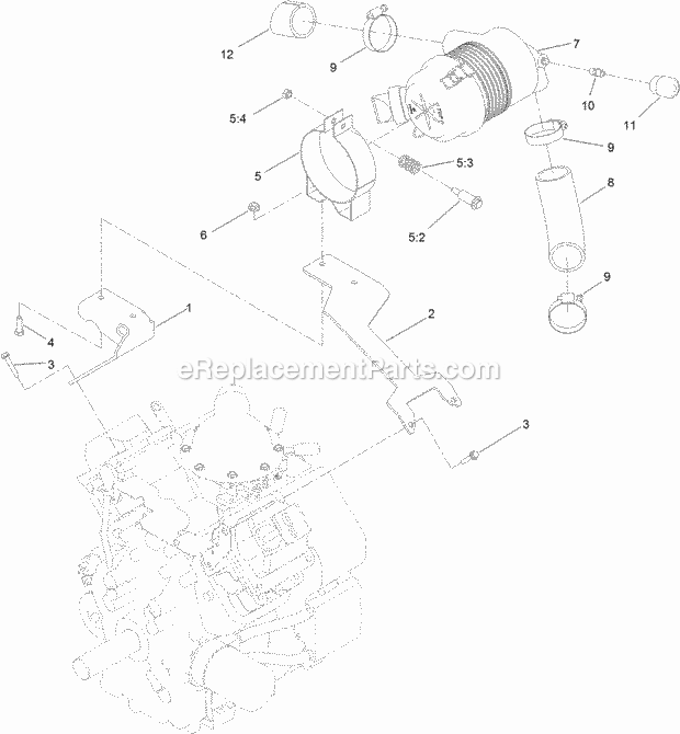 Toro 22342HD (314000001-314999999) Tx 427 Narrow Track Compact Utility Loader, 2014 Air Cleaner Mount Assembly Diagram