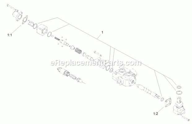 Toro 22342HD (314000001-314999999) Tx 427 Narrow Track Compact Utility Loader, 2014 One Spool Valve Assembly No. 104-2831 Diagram