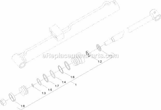 Toro 22342HD (314000001-314999999) Tx 427 Narrow Track Compact Utility Loader, 2014 Right Hand Hydraulic Lift Cylinder Assembly No. 104-6269 Diagram