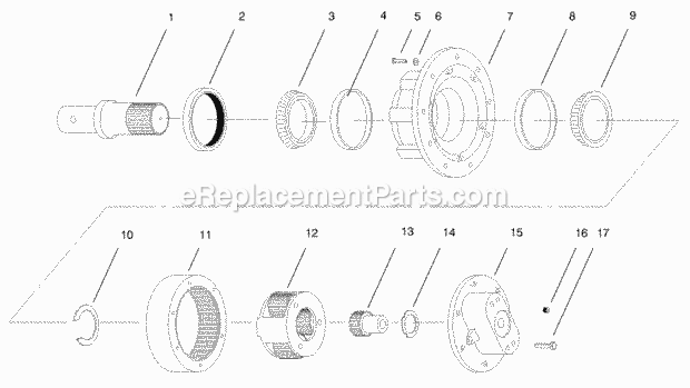 Toro 22400 (800293-899999) (1998) Auger Head, Dingo Compact Utility Loader Planetary Gear Assembly Diagram