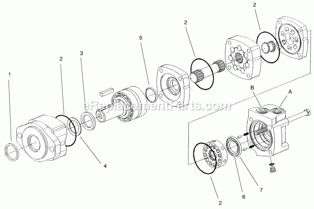 Toro 22400 (990001-999999) (1999) Auger Head, Dingo Compact Utility Loader Hydraulic Motor Assembly No. 98-8256 Diagram