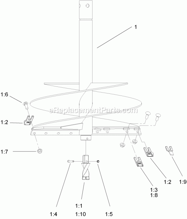 Toro 22402 (220000001-220999999) 6in Auger, Compact Utility Loaders, 2002 24 Inch Auger Assembly Diagram