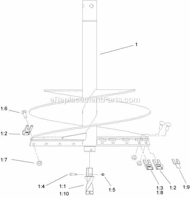 Toro 22405 (220000001-220999999) 15in Auger, Compact Utility Loaders, 2002 30 Inch Auger Assembly Diagram