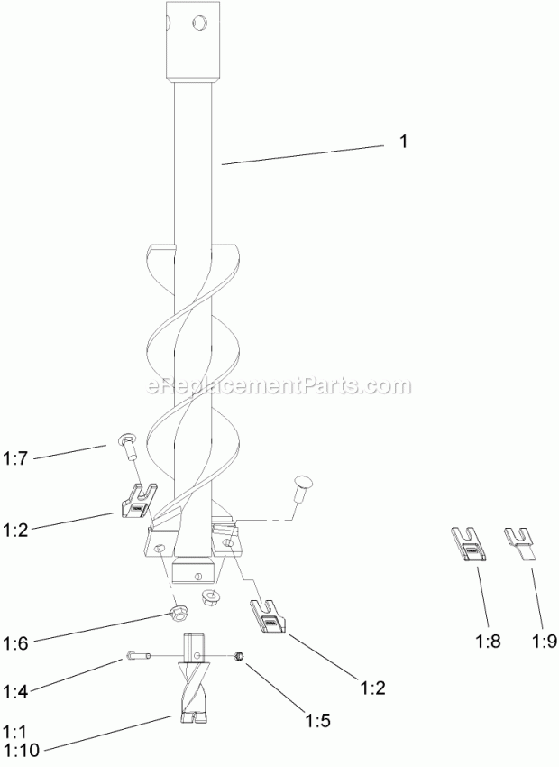 Toro 22405 (220000001-220999999) 15in Auger, Compact Utility Loaders, 2002 6 Inch Auger Assembly Diagram