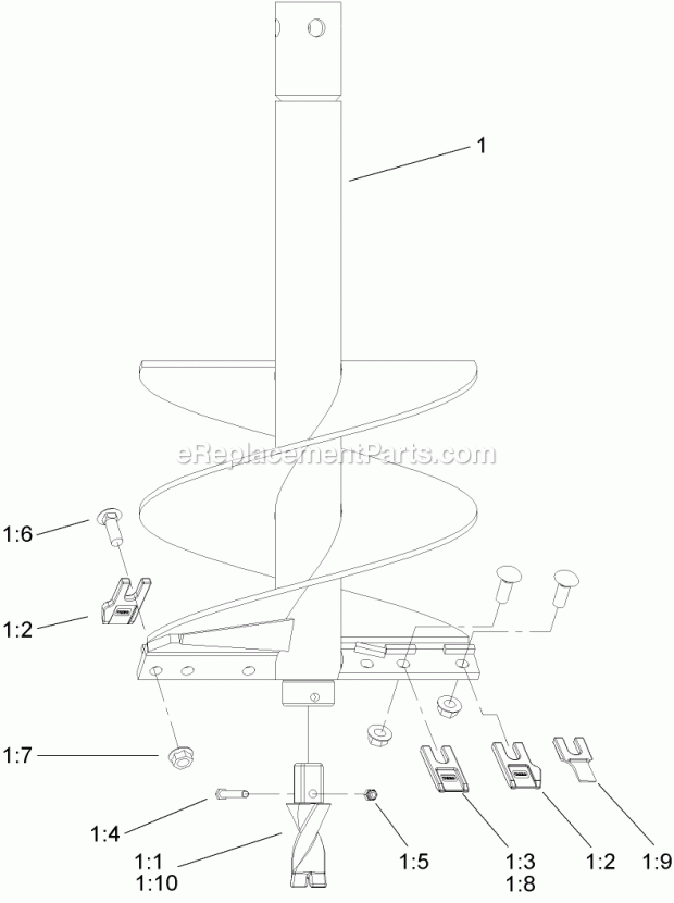 Toro 22406 (220000001-220999999) 18in Auger, Compact Utility Loaders, 2002 18 Inch Auger Assembly Diagram