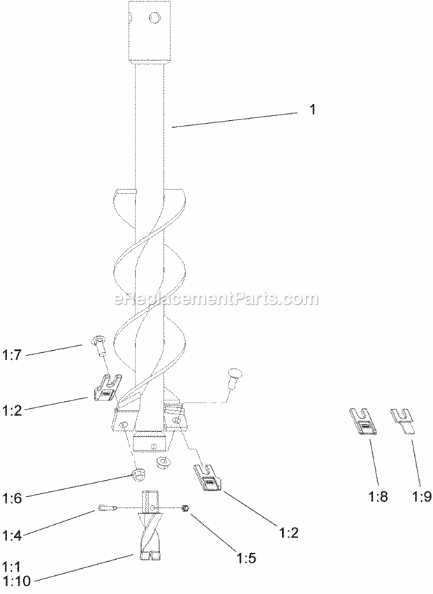 Toro 22408 (220000001-220999999) 30in Auger, Compact Utility Loaders, 2002 6 Inch Auger Assembly Diagram