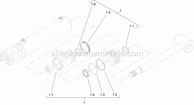 Toro 22414 (313000001-313999999) 48in Hydraulic Blade, Compact Utility Loaders, 2013 Hydraulic Cylinder Assembly No. 98-9942 Diagram