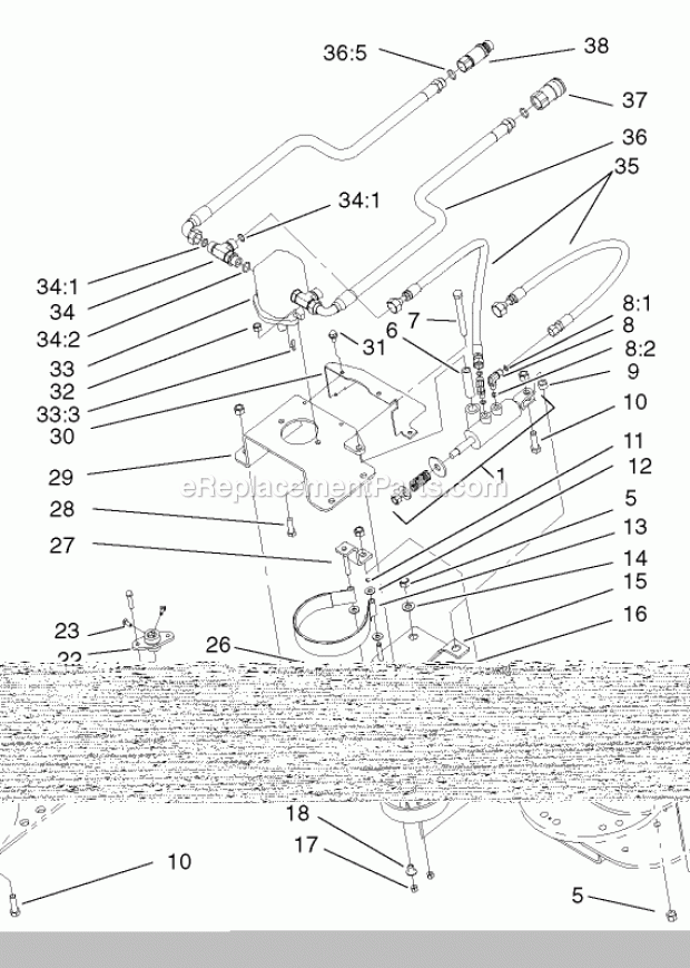 Toro 22429 (220000001-220000200) Stump Grinder, Compact Utility Loaders, 2002 Hydraulic Motor and Brake Assembly Diagram