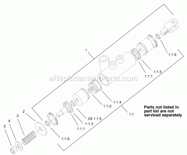 Toro 22429 (220000201-220999999) Stump Grinder, Compact Utility Loaders, 2002 Hydraulic Cylinder Assembly No. 104-6094 Diagram