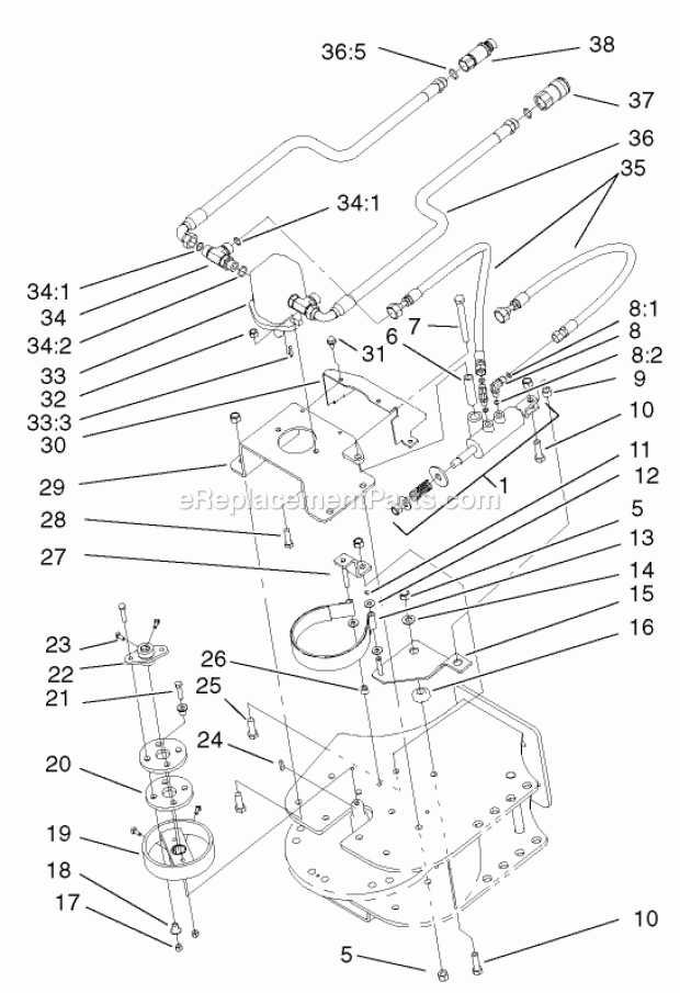 Toro 22429 (220000201-220999999) Stump Grinder, Compact Utility Loaders, 2002 Hydraulic Motor and Brake Assembly Diagram