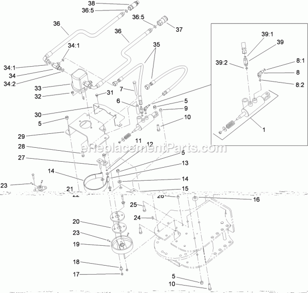 Toro 22429 (240000001-240999999) Stump Grinder, Compact Utility Loaders, 2004 Hydraulic Motor and Brake Assembly Diagram