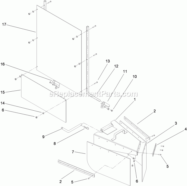 Toro 22429 (310000001-310999999) Stump Grinder, Compact Utility Loaders, 2010 Shield and Guard Assembly Diagram