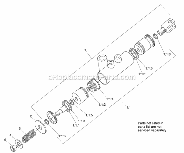 Toro 22429 (315000001-315999999) Stump Grinder, Compact Utility Loaders, 2015 Hydraulic Cylinder Assembly No. 104-6094 Diagram