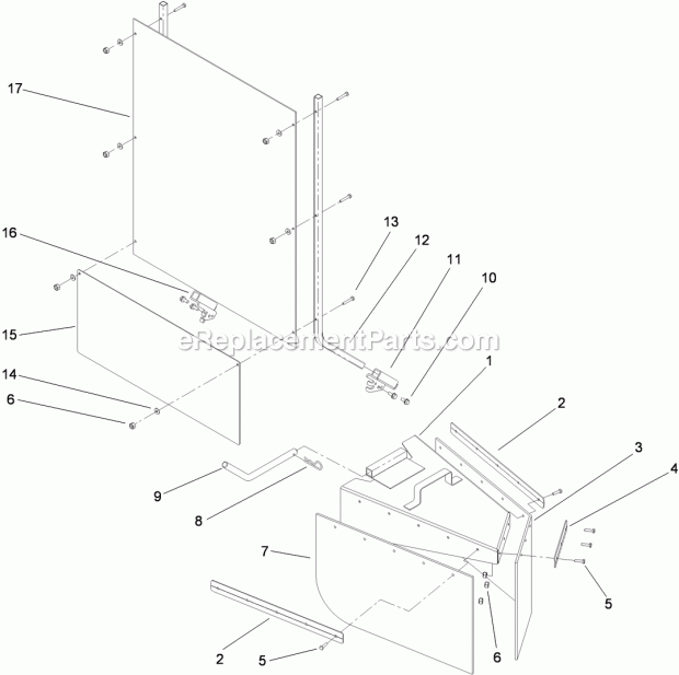 Toro 22429 (316000001-316999999) Stump Grinder, Compact Utility Loaders, 2016 Shield and Guard Assembly Diagram