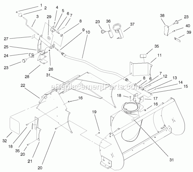 Toro 22456 (210000001-210999999) Snowthrower, Dingo And Dingo Tx, 2001 Crank and Mounting Assembly Diagram