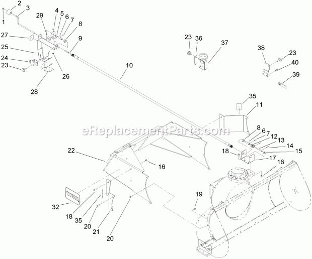 Toro 22456 (290000001-290000200) Snowthrower, Compact Utility Loader, 2009 Crank and Mounting Assembly Diagram