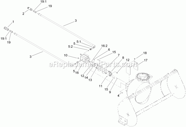 Toro 22456 (290000001-290000200) Snowthrower, Compact Utility Loader, 2009 Hydraulic Hose and Pump Assembly Diagram