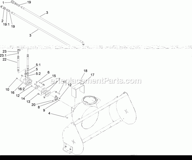Toro 22456 (315000001-315999999) Snowthrower, Compact Tool Carrier, 2015 Hydraulic Hose and Motor Assembly Diagram