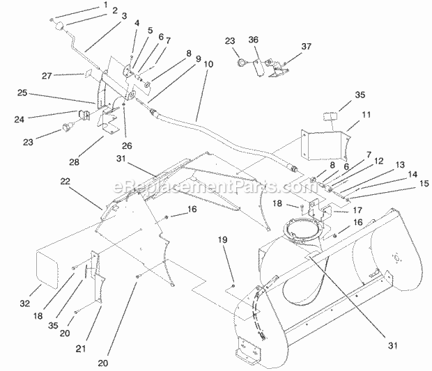 Toro 22456 (990001-999999) (1999) Snowthrower, Dingo Compact Utility Loader Crank and Mounting Assembly Diagram
