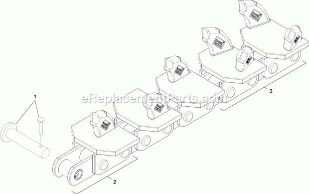 Toro 22480 24in X 4in Soil Chain 24 Inch X 4 Inch Rock Tooth Chain Assembly (22482) Diagram