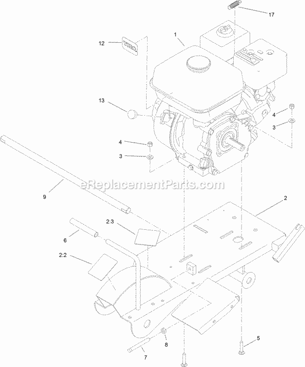 Toro 22600 (314000001-314999999) Sgr-6 Stump Grinder, 2014 Engine and Frame Assembly Diagram