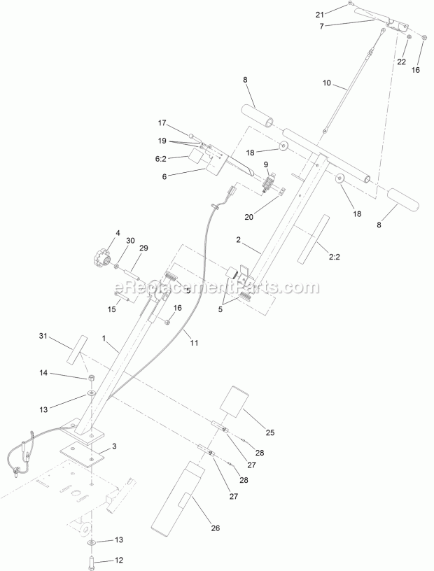 Toro 22600 (314000001-314999999) Sgr-6 Stump Grinder, 2014 Handle Assembly Diagram