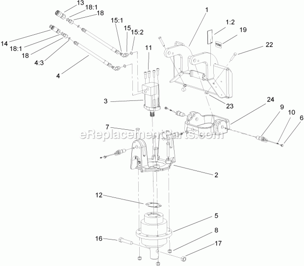 Toro 22803 (260000001-260999999) Universal Swivel Auger Head, Compact Utility Loaders, 2006 Universal Auger Head Assembly Diagram