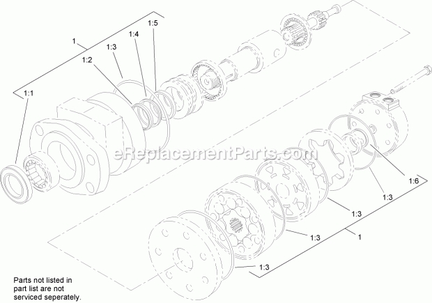 Toro 22805 (280000001-280999999) Auger Head, Compact Utility Loaders, 2008 Hydraulic Motor Assembly No. 107-9351 Diagram
