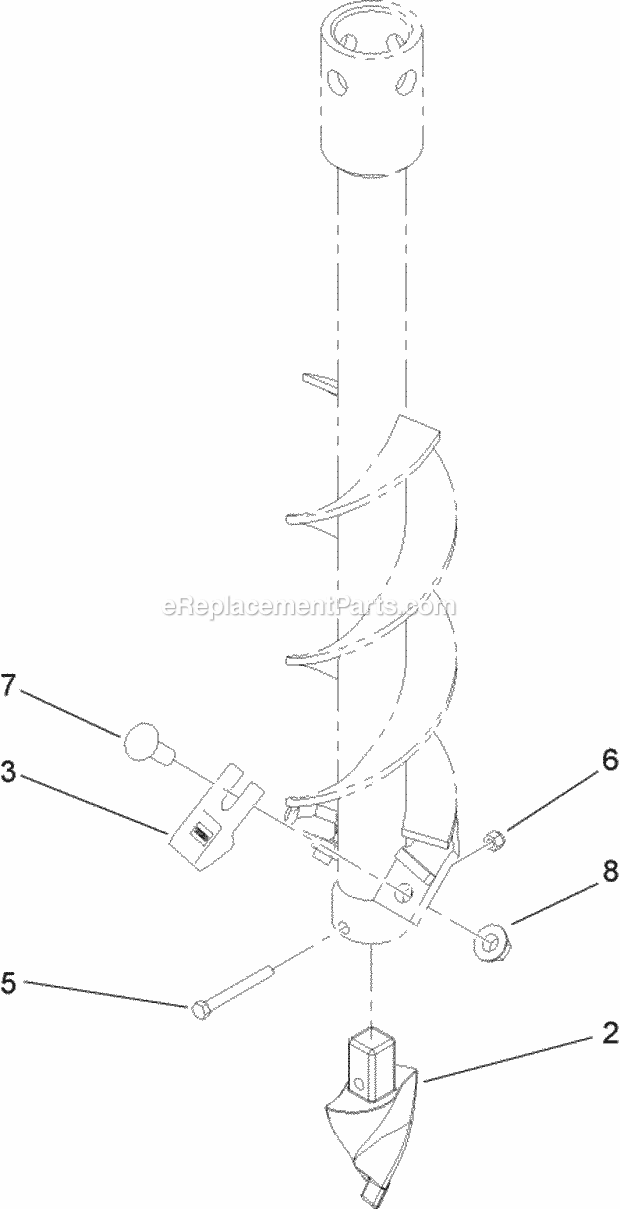 Toro 22810 6-inch Auger Bit, Compact Utility Loader 6-Inch Auger Bit Assembly Diagram