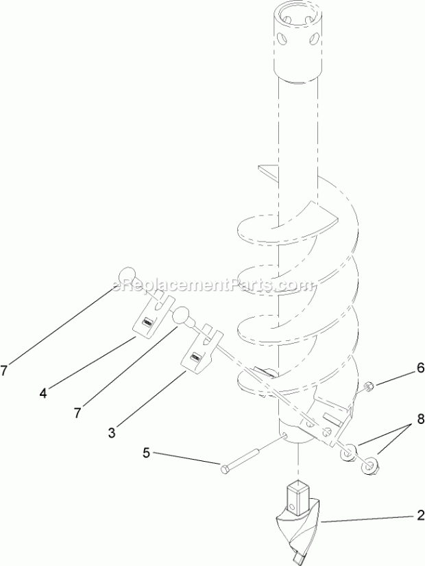 Toro 22810 6-inch Auger Bit, Compact Utility Loader 9-Inch Auger Bit Assembly Diagram