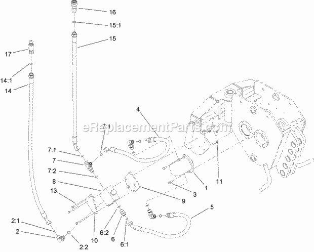 Toro 22911 (400000000-999999999) Vibratory Plow, Compact Tool Carrier, 2017 Hydraulic Assembly Diagram