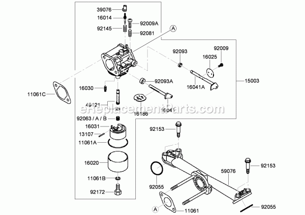 Toro 22970 (310000001-310999999) Trx-15 Trencher, 2010 Carburetor Assembly Diagram