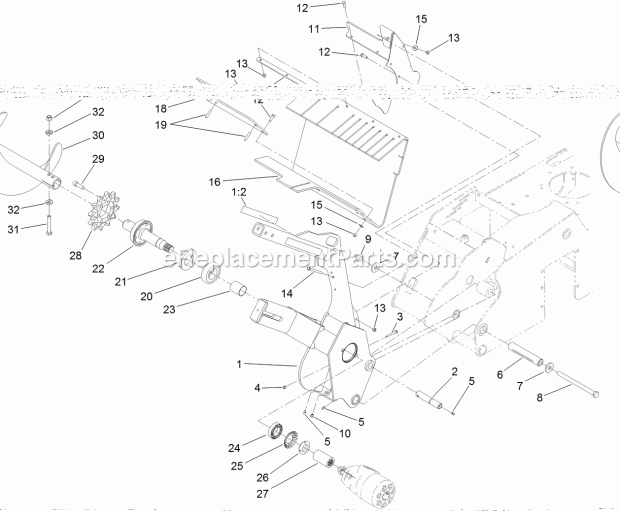 Toro 22972G (316000001-316999999) Trx-16 Trencher, 2016 Trencher Head and Auger Assembly Diagram