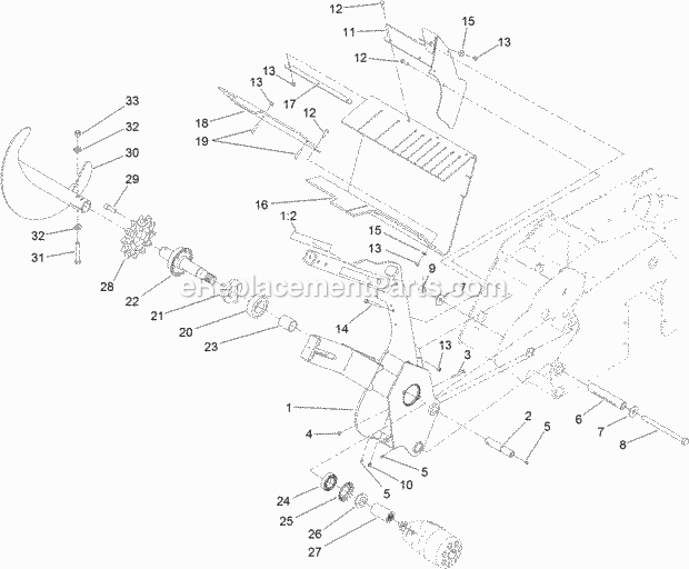Toro 22972G (400000000-999999999) Trx-16 Trencher, 2017 Trencher Head and Auger Assembly Diagram