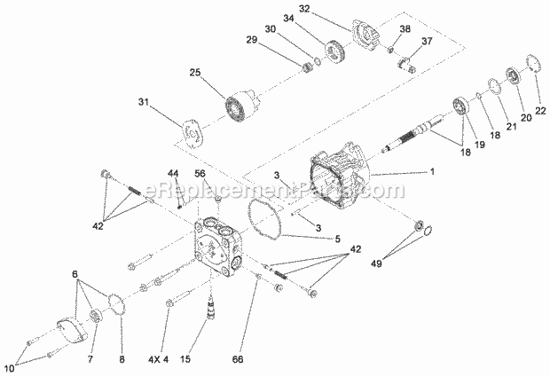 Toro 22972 (311000001-311999999) Trx-16 Trencher, 2011 Hydraulic Pump Assembly No. 117-6410 Diagram