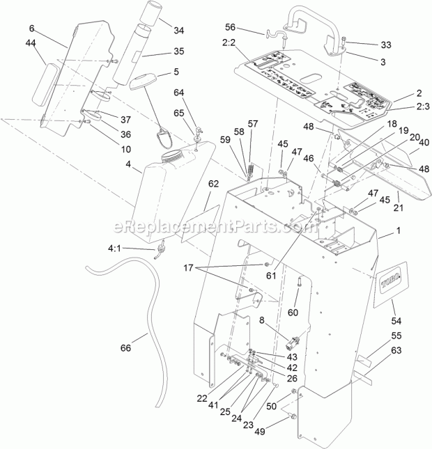Toro 22972 (311000001-311999999) Trx-16 Trencher, 2011 Control Tower Assembly Diagram