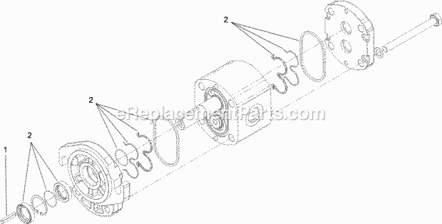 Toro 22972 (314000001-314000300) Trx-16 Trencher, 2014 Gear Pump Assembly No. 114-3072 Diagram