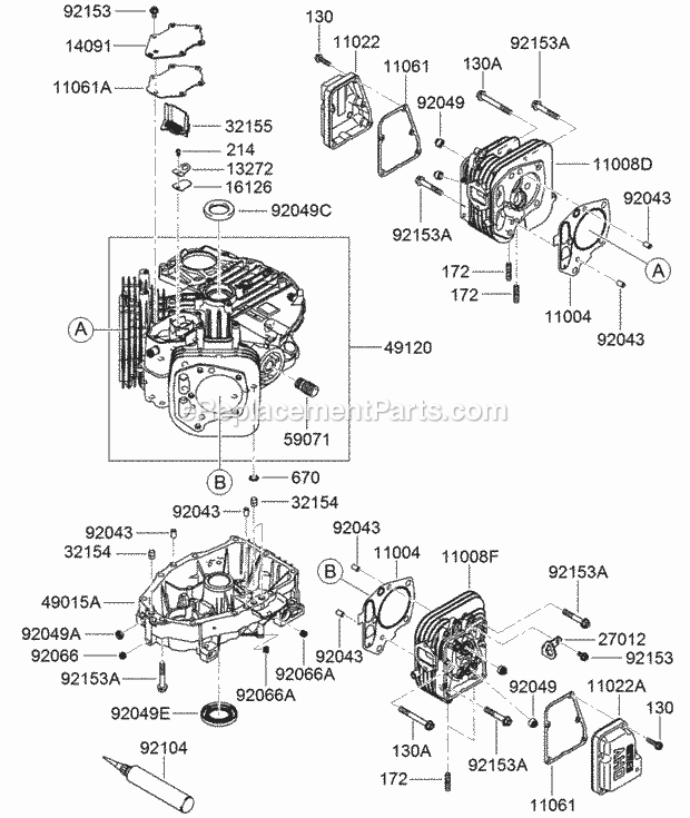 Toro 22972 (315000001-315999999) Trx-16 Trencher, 2015 Cylinder and Crankcase Assembly Diagram