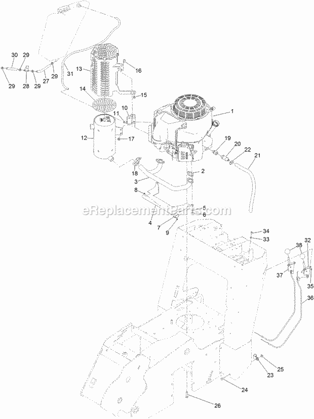 Toro 22972 (400000000-999999999) Trx-16 Trencher, 2017 Engine Assembly Diagram