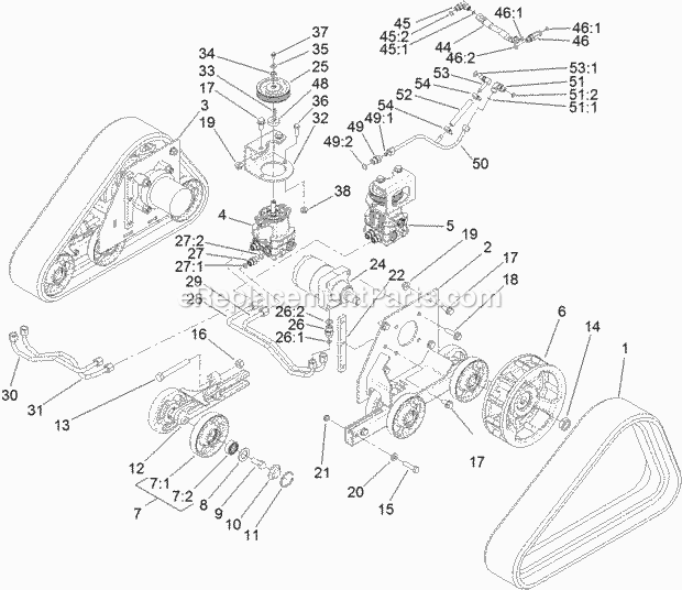 Toro 22973G (313000001-313999999) Trx-20 Trencher, 2013 Track and Drive Assembly Diagram