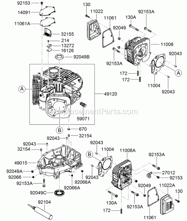 Toro 22973 (311000001-311999999) Trx-20 Trencher, 2011 Cylinder and Crankcase Assembly Diagram