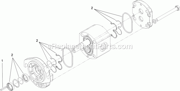 Toro 22973 (312000001-312999999) Trx-20 Trencher, 2012 Gear Pump Assembly No. 114-3072 Diagram