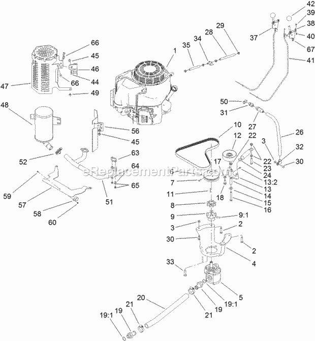 Toro 22973 (313000001-313999999) Trx-20 Trencher, 2013 Engine Assembly Diagram