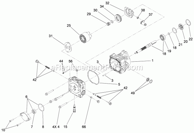 Toro 22973 (313000001-313999999) Trx-20 Trencher, 2013 Hydraulic Pump Assembly No. 117-6410 Diagram