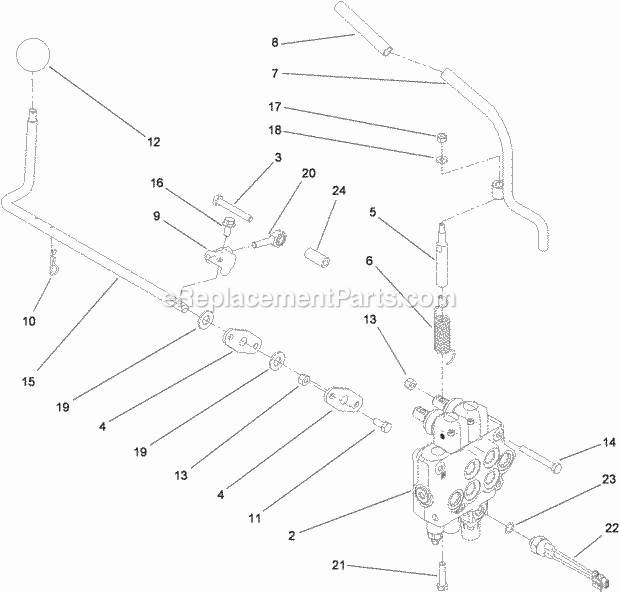 Toro 22973 (314000001-314000300) Trx-20 Trencher, 2014 Hydraulic Control Assembly Diagram