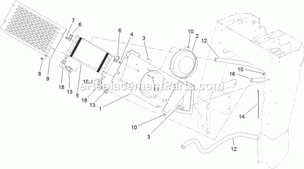 Toro 22973 (315000001-315999999) Trx-20 Trencher, 2015 Oil Cooler Assembly Diagram